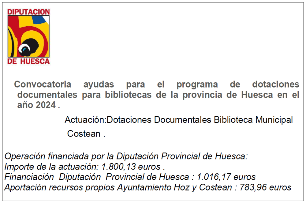 Imagen La biblioteca municipal de Costean recibe una subvención para aumentar sus fondos bibliográficos