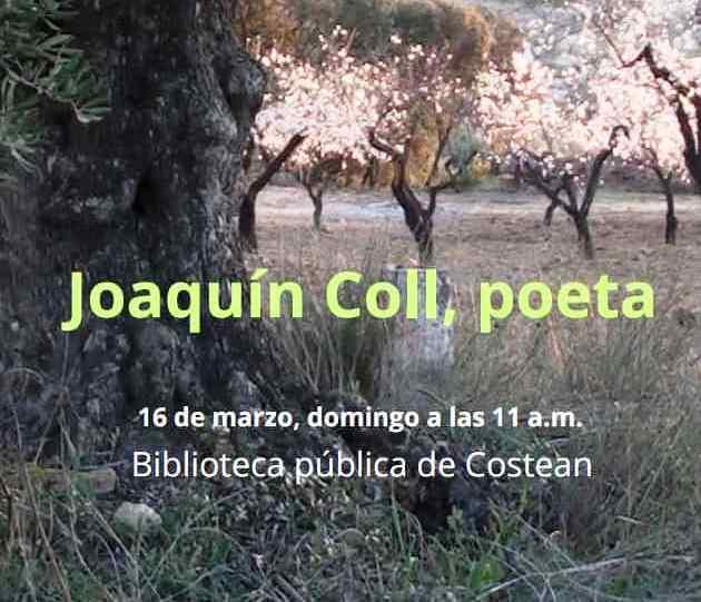 Imagen Los poemas de Joaquín Coll se escucharán en la Biblioteca Municipal de Costean