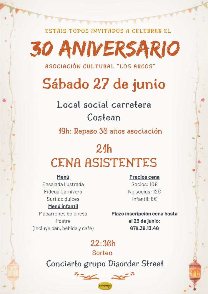 Imagen La Assocación Cultural Los Arcos de Costean celebra su 30 aniversario